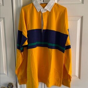 J. Crew "Outfitters" Unworn Vintage 1980s Rugby Shirt with White Collar